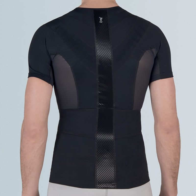 maglia posturale con zip uomo donna bianco nero p+ force fgp