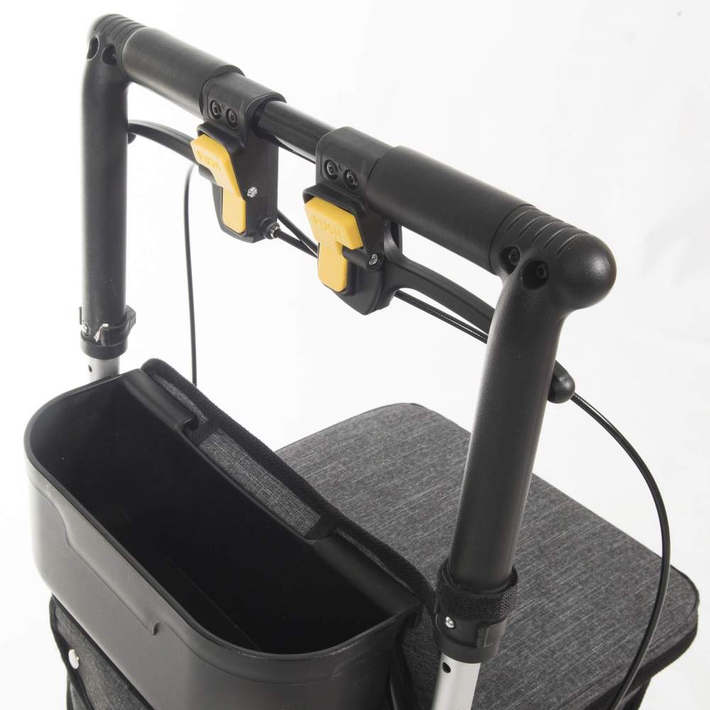 Rollator con sedile integrato offre comfort e praticità per una vita attiva e indipendente.