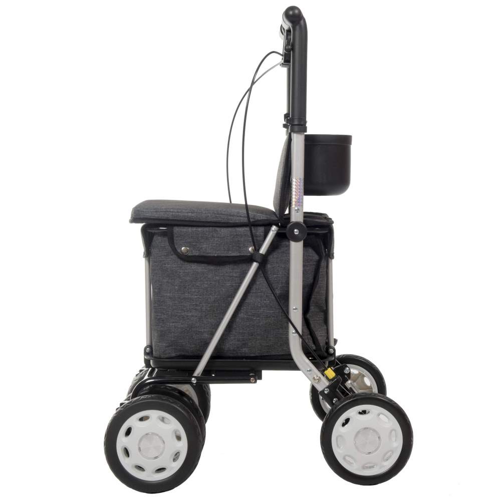 Rollator con sedile integrato offre comfort e praticità per una vita attiva e indipendente.