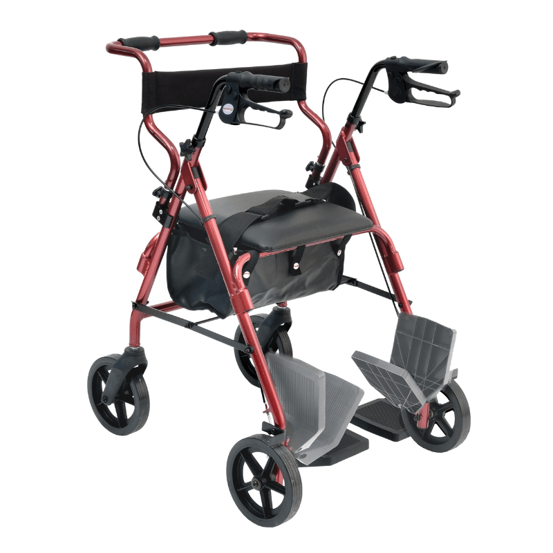 Il Rollator Rolly 2 offre una soluzione versatile per migliorare la mobilità, fornendo sia assistenza alla deambulazione che funzionalità di carrozzina da transito.