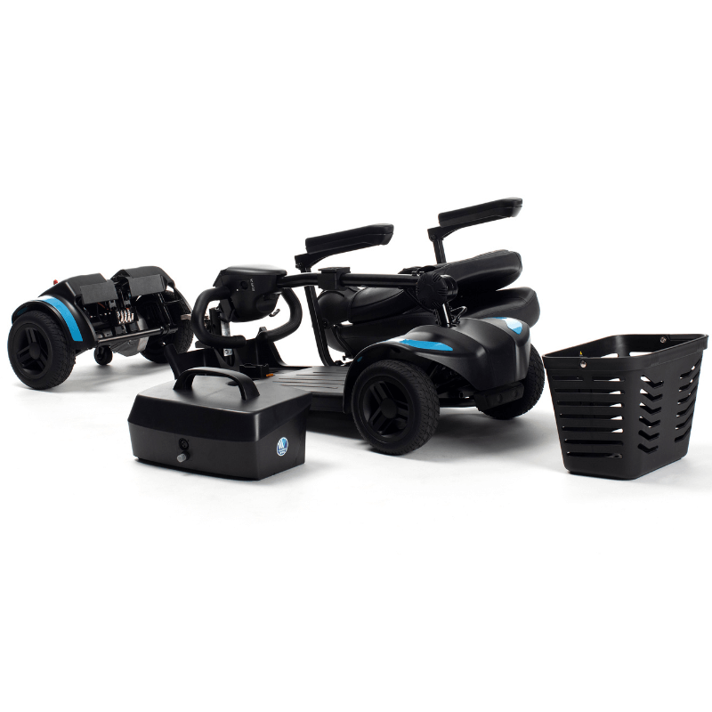 Il Vermeiren One è uno scooter compatto ed elegante, progettato per uso interno ma adatto anche per brevi spostamenti all'aperto. Grazie al suo design leggero e alla possibilità di smontarlo completamente, è facile da trasportare e riporre, rendendolo una soluzione ideale per chi ha bisogno di mobilità flessibile. Il sedile girevole facilita la salita e la discesa dallo scooter, migliorando l'accessibilità e la comodità d'uso.